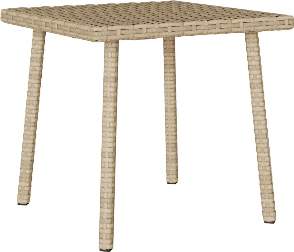 Garten-Couchtisch Rechteckig Beige 40x40x37 cm Poly Rattan