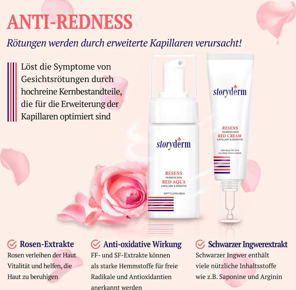 Schiuma detergente Anti Couperose Anti-Rossore Rosacea Vene Schiuma di Corea Storyderm