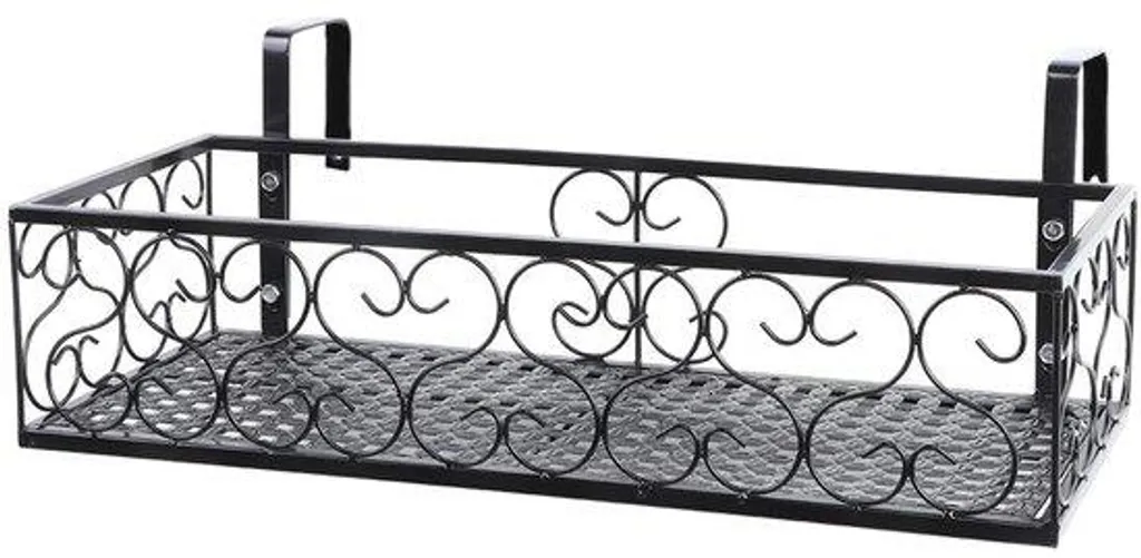 Porte-plante de clôture jardin en acier inox, modèle suspendu 50cm
