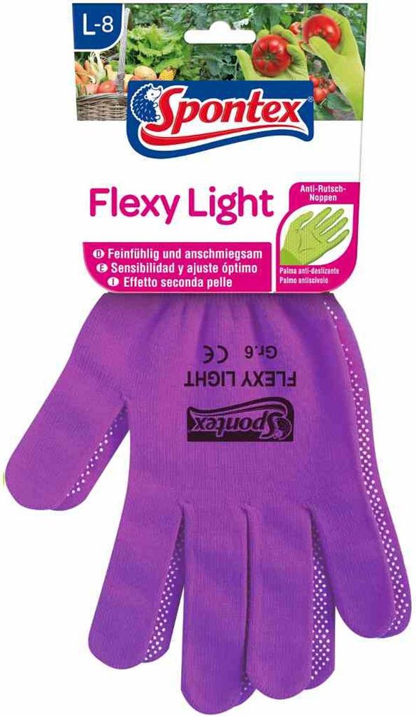 Spontex Flexy Light Gartenhandschuhe mit Anti Rutsch Noppen Größe L