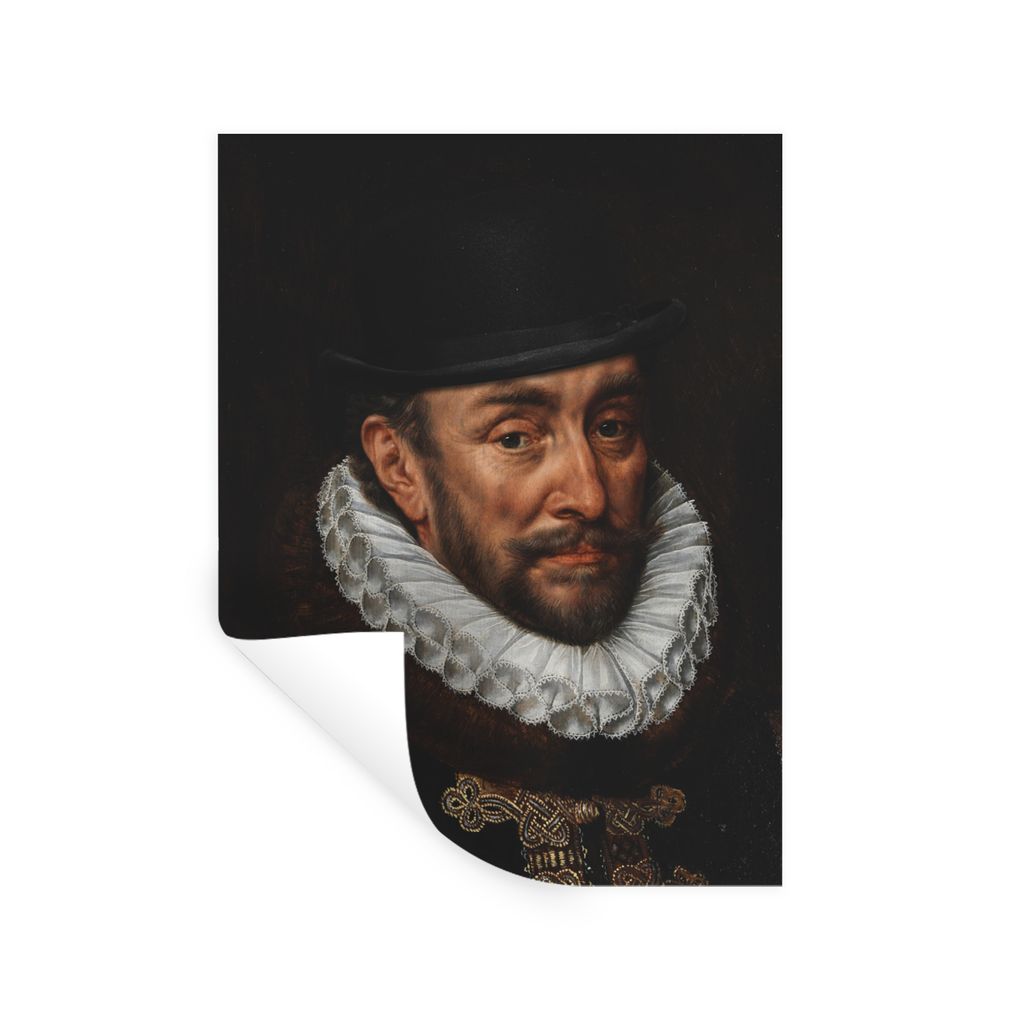 MuchoWow Wandtattoo Wandsticker Wandaufkleber Wilhelm von Oranien - Adriaen Thomasz - Hut 120x160 cm Selbstklebend und Repositionierbar - Wierder...