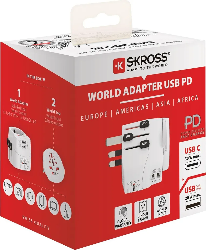 Prise adaptateur secteur universelle PRO Light avec USB-C 30W intégré - 5