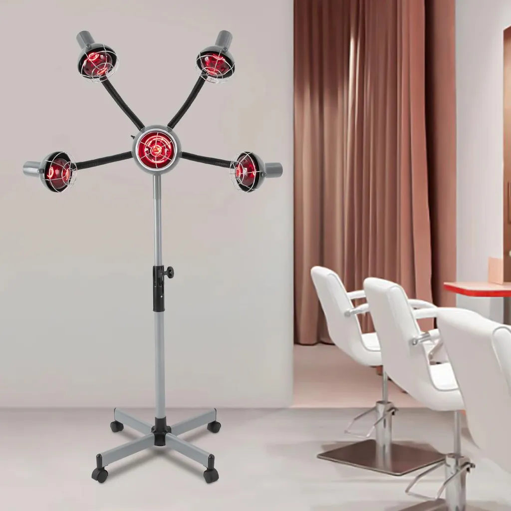 Accélérateur de soins capillaires 750W - 5 Lampes infrarouges sur pied