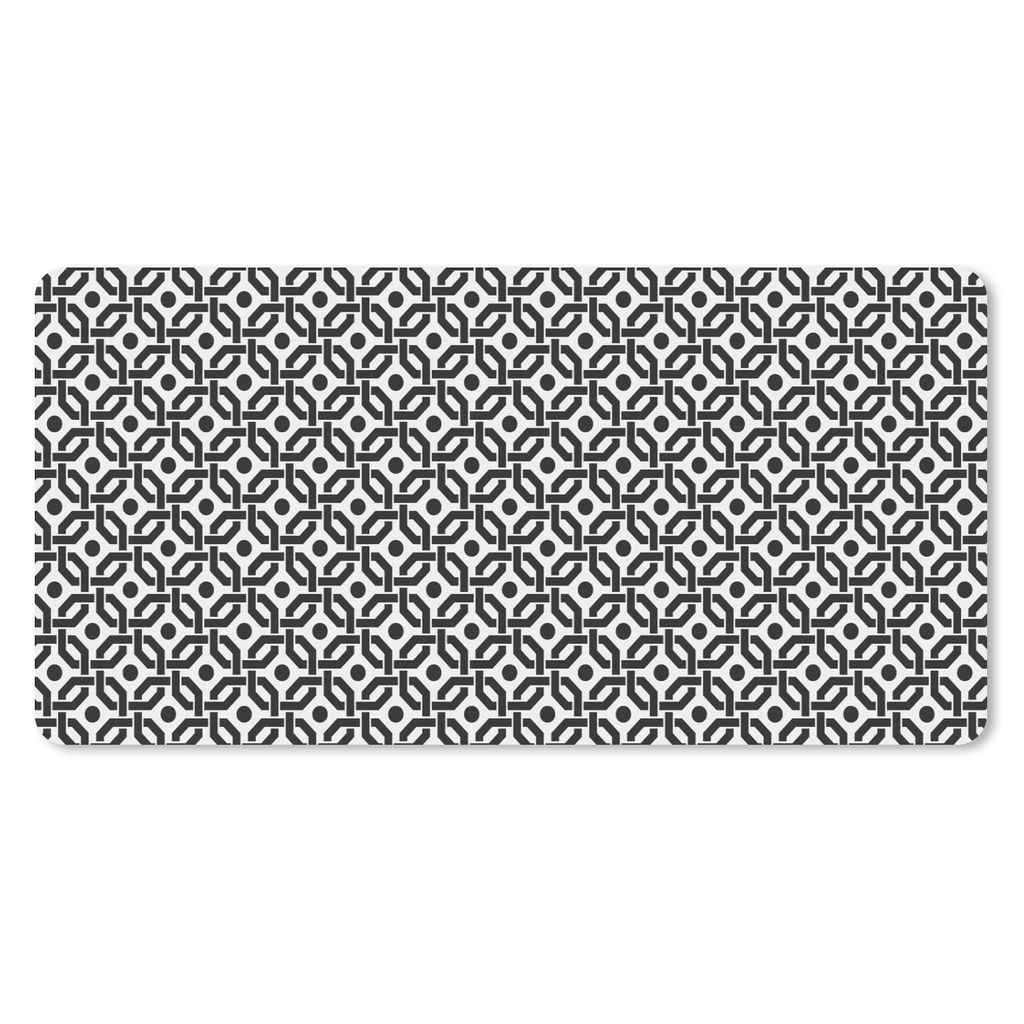 MuchoWow Schreibtischunterlage Schwarz - Geometrie - Design 80x40 cm - XXL Mauspad - Gaming Mauspad