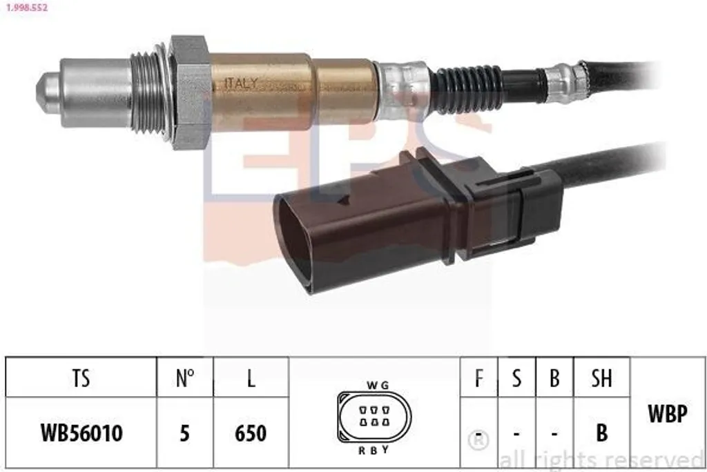 Sonde Lambda pour VW Golf 7 Réduire Consommation Large Bande 650 mm