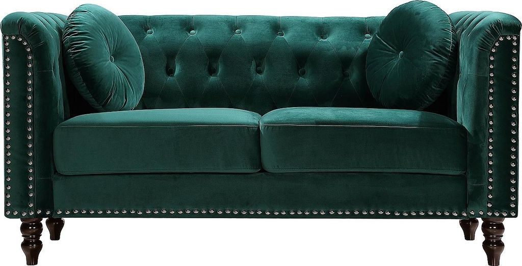 2-Sitzer-Sofa aus smaragdgrünem Velours - TURNER