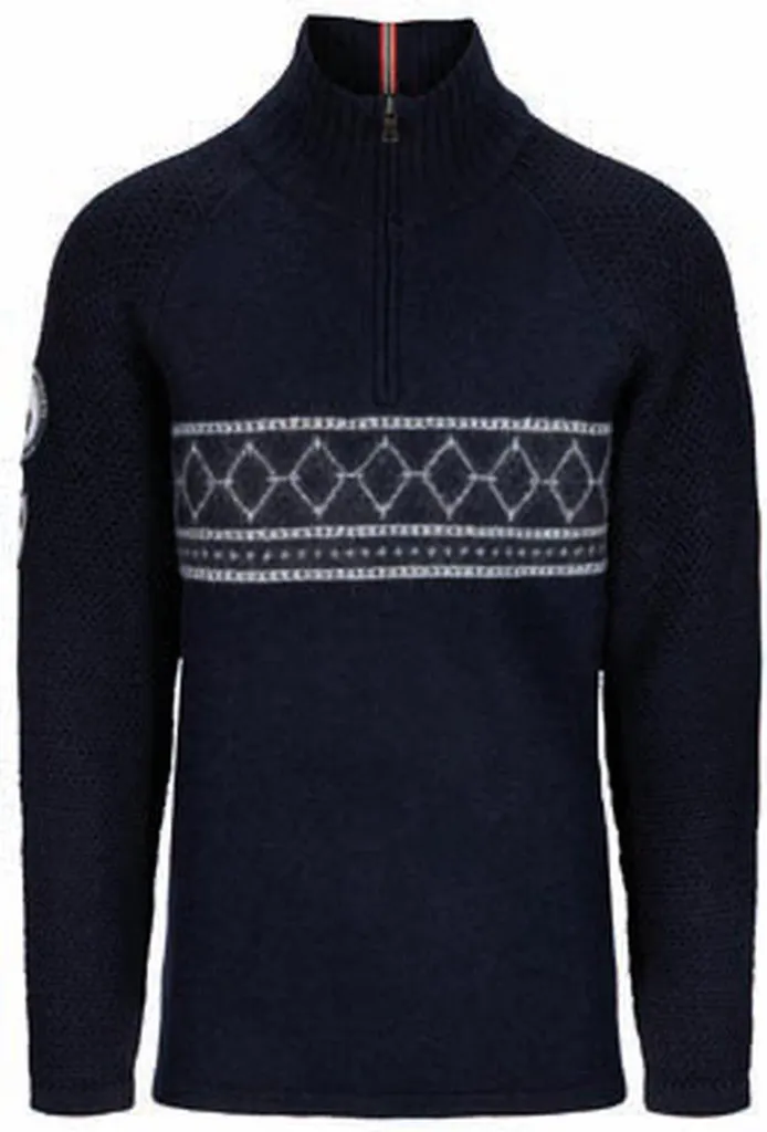 Pull de ski Amundsen anti-froid en laine bouillie bleu homme taille L