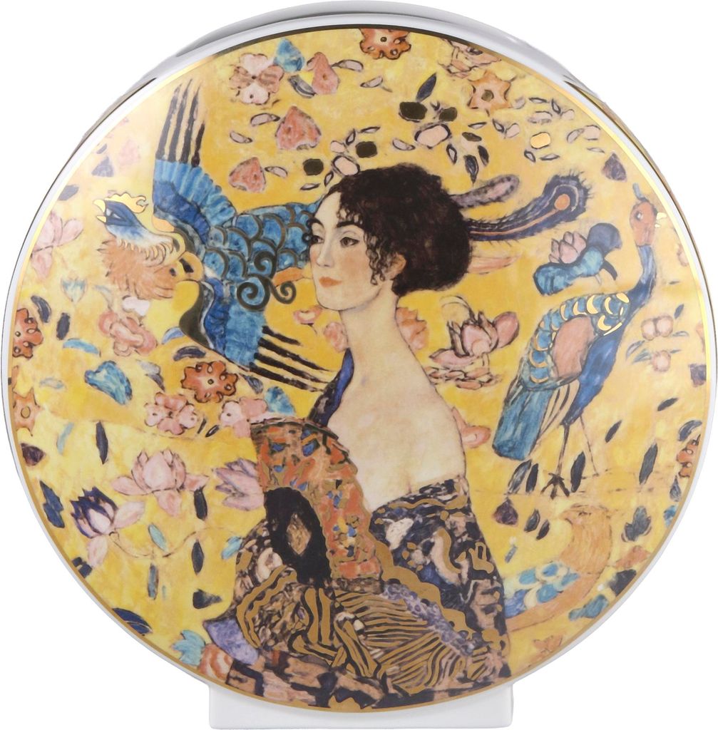 Goebel Vase Gustav Klimt - Dame mit Fächer, Porzellan, Bunt, 30 cm, 67075381