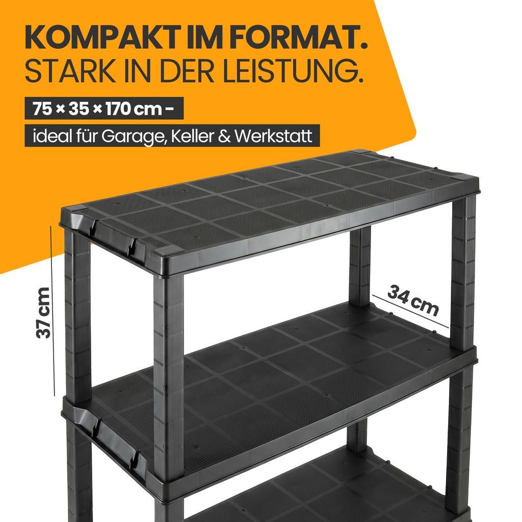 Kreher® Kunststoffregal „Evo“ mit 5 Böden