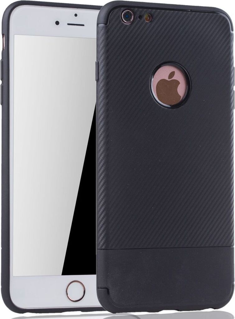 Apple iPhone 6 / 6s Handyhülle Schutzcase Carbon Optik Bumper Schwarz