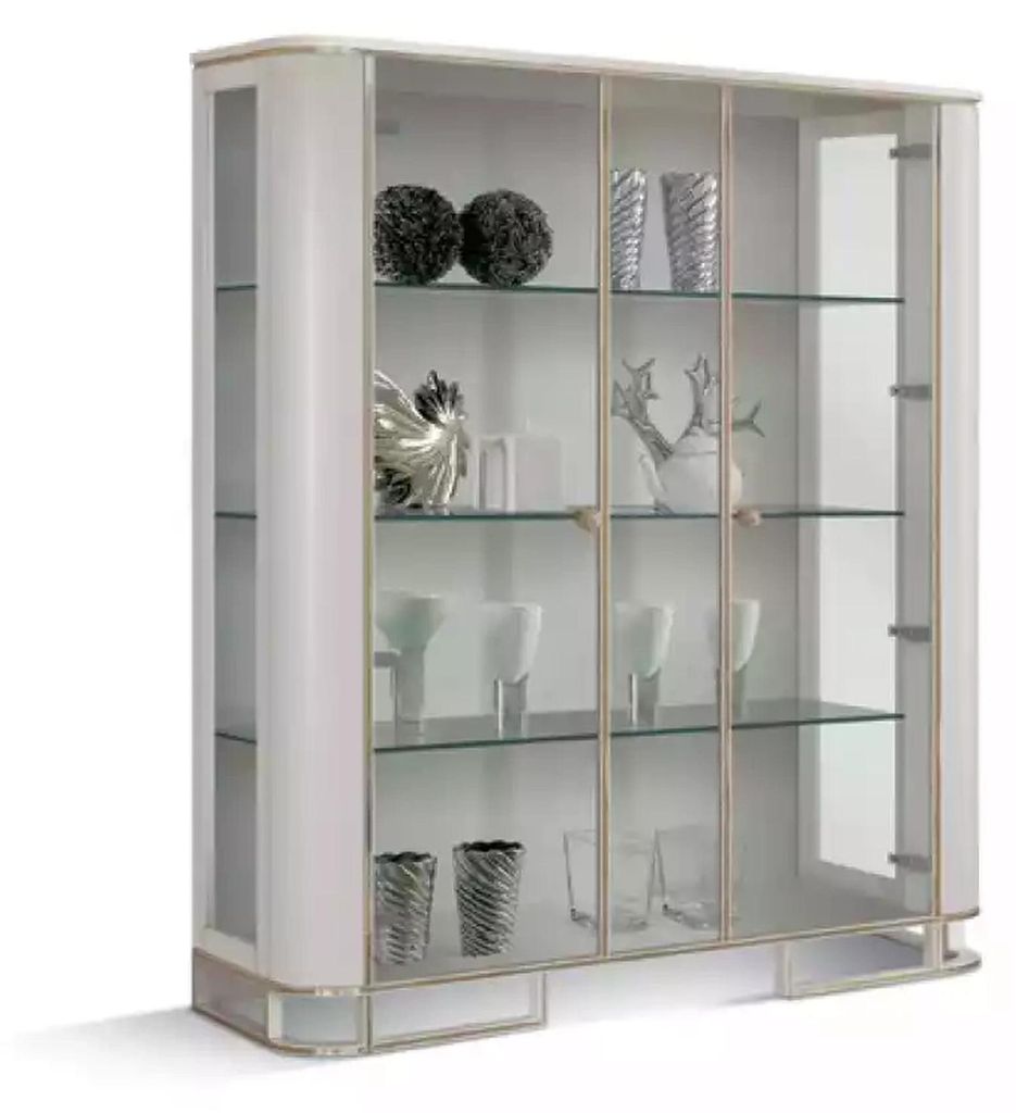 Vitrine Holz Luxus Klassisches Sideboard Design Möbel Italienisch Weiß