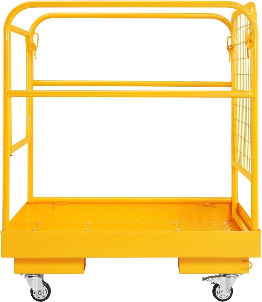 Sicherheitskorb für Gabelstapler, Tragkraft 1200 lbs, 36 x 36 Zoll große klappbare Arbeitsplattform für Gabelstapler mit feststellbaren Lenkroll...