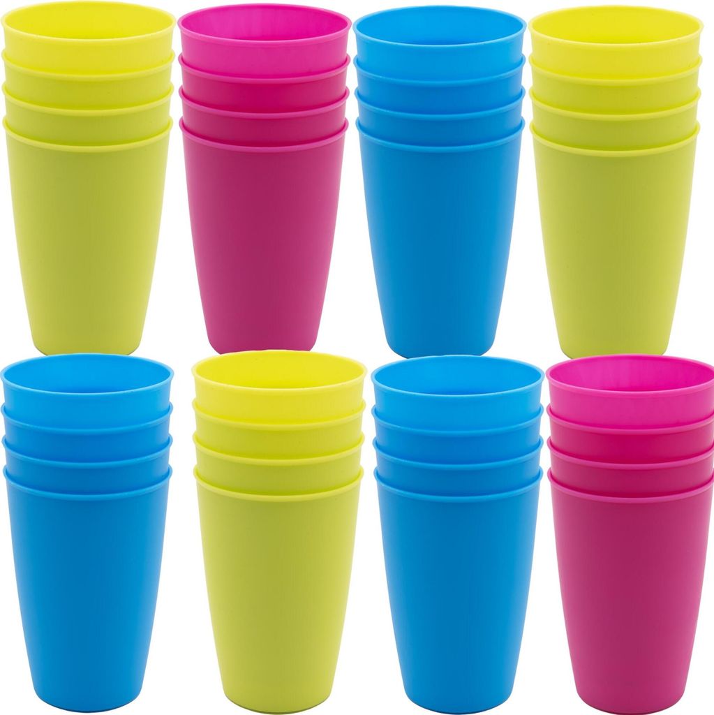 32x Campingbecher Trinkbecher Becher Picknickgeschirr Reisebecher Mehrweg Kunststoff Set