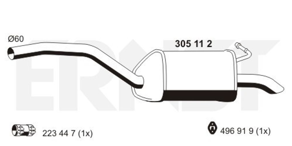 ERNST 305112 Endschalldämpfer für FORD MONDEO IV Turnier (BA7) Auspuff