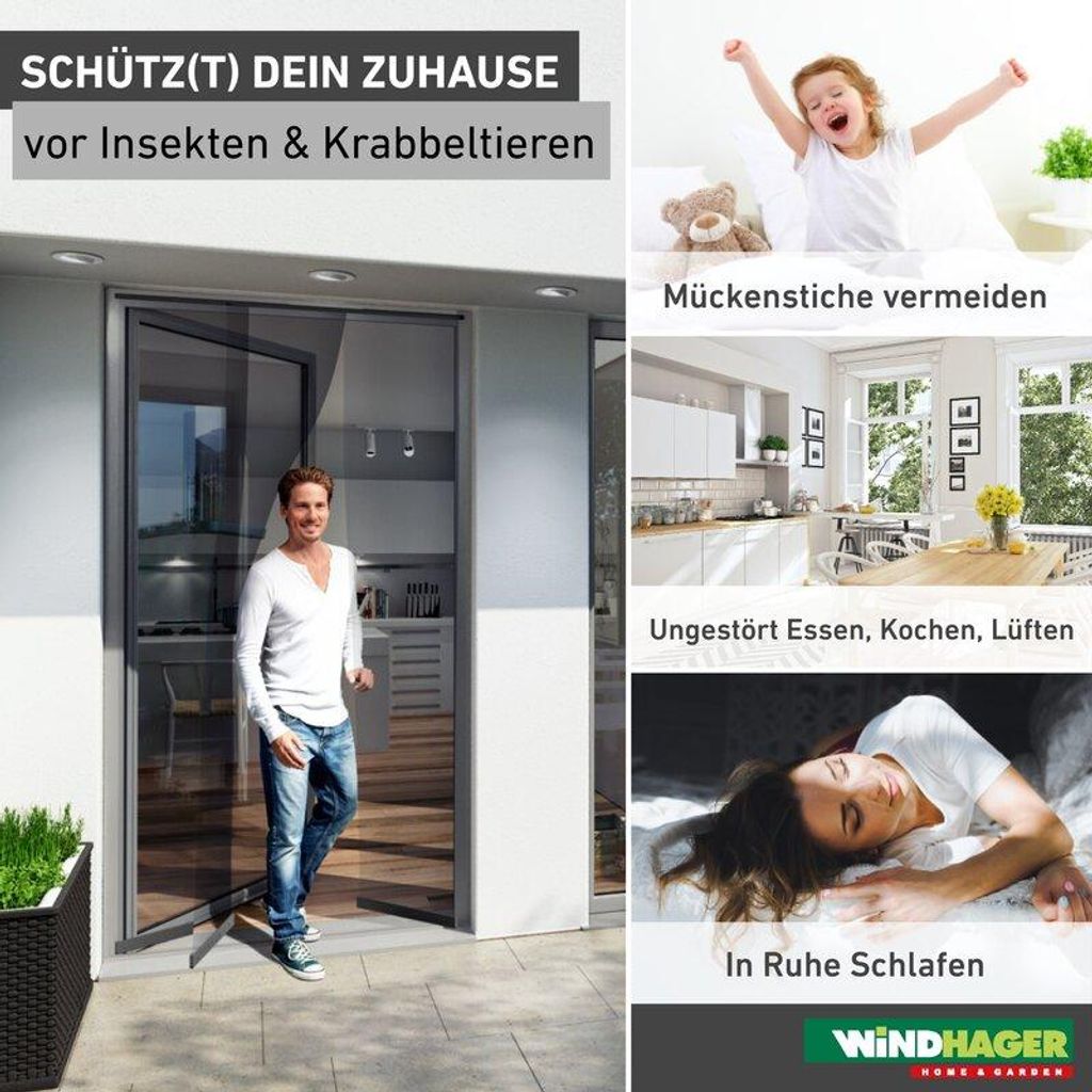 Türvorhang Easy 95 x 220 cm schwarz Produktbild 