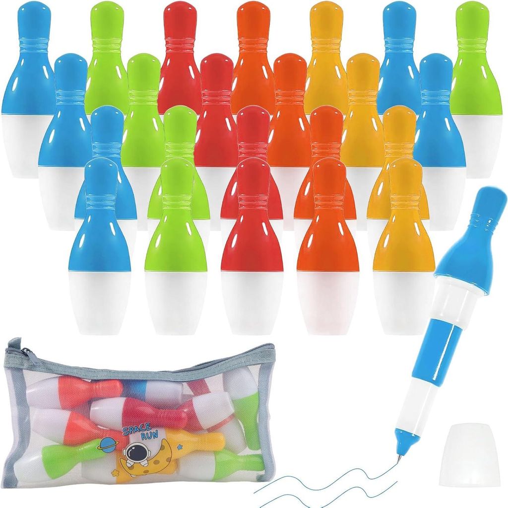 24 Stück Bowling Kugelschreiber und 1 Stiftetui - Bowling Geschenkstifte - Plastische Schrein Neuheiten - Druckkugelschreiber - Schulbedarf - Part...