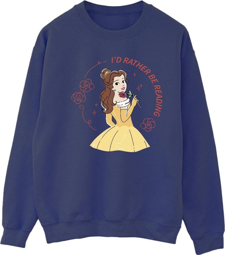 Disney - "Beauty And The Beast I'd Rather Be Reading" Sweatshirt für Damen BI10444 (XXL) (Marineblau)