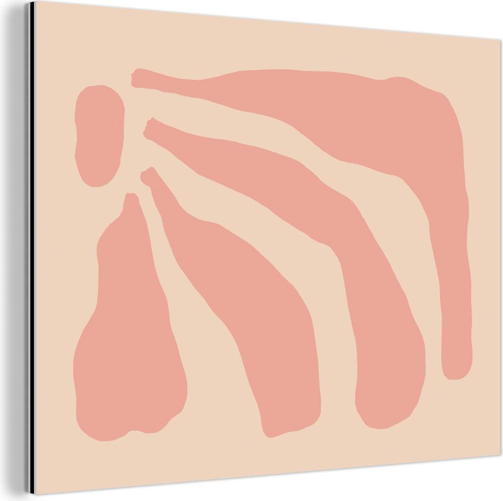 MuchoWow Wanddekoration Metall Metallbild Wandkunst 40x30 cm Bohème - Rosa - Pastell - Abstrakt MuchoWow Aluminium Gemälde - Dekoration Wohnzimmer