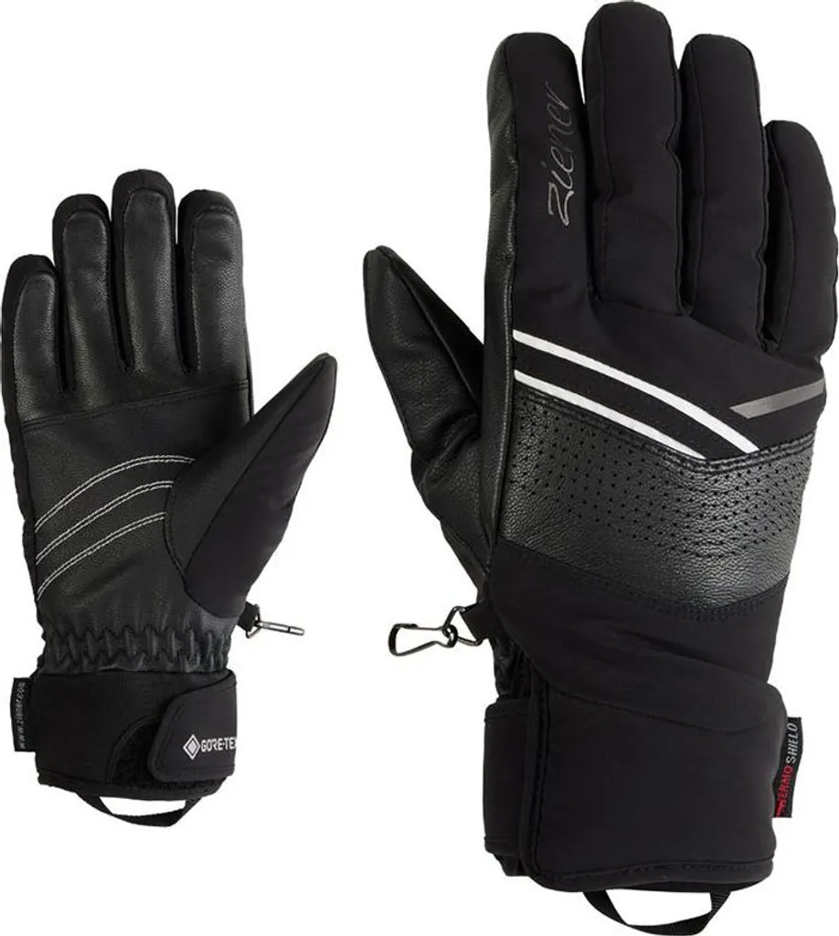 Gants Femme Ziener Kadja-Z GTX PR Noirs Fini les Mains Froides au Ski