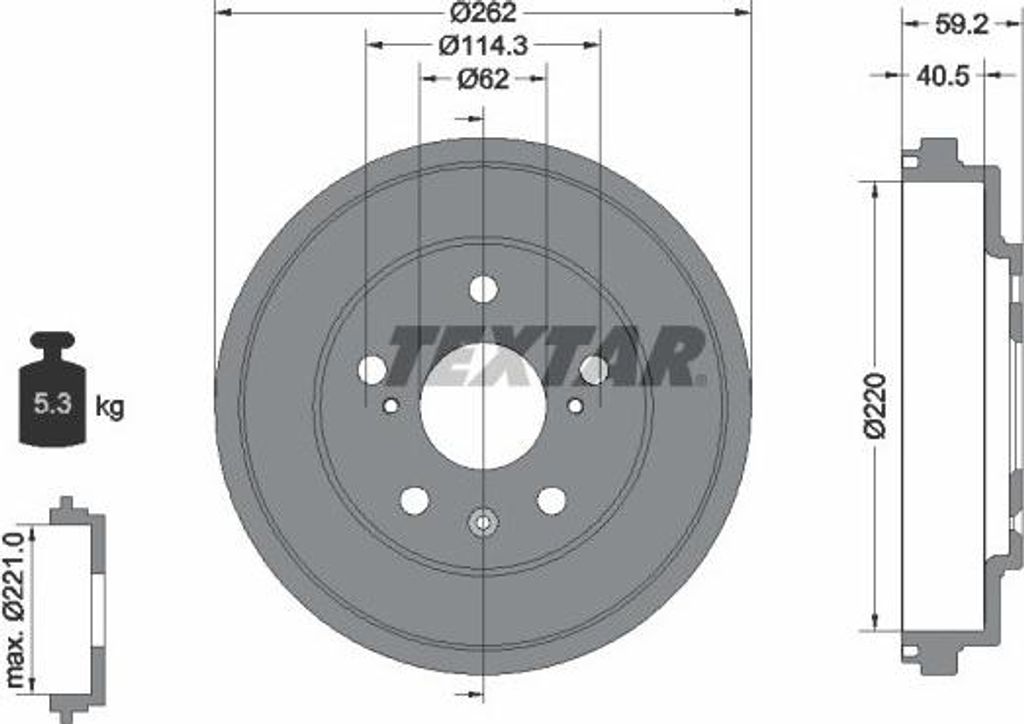 Bremstrommel TEXTAR 94047600