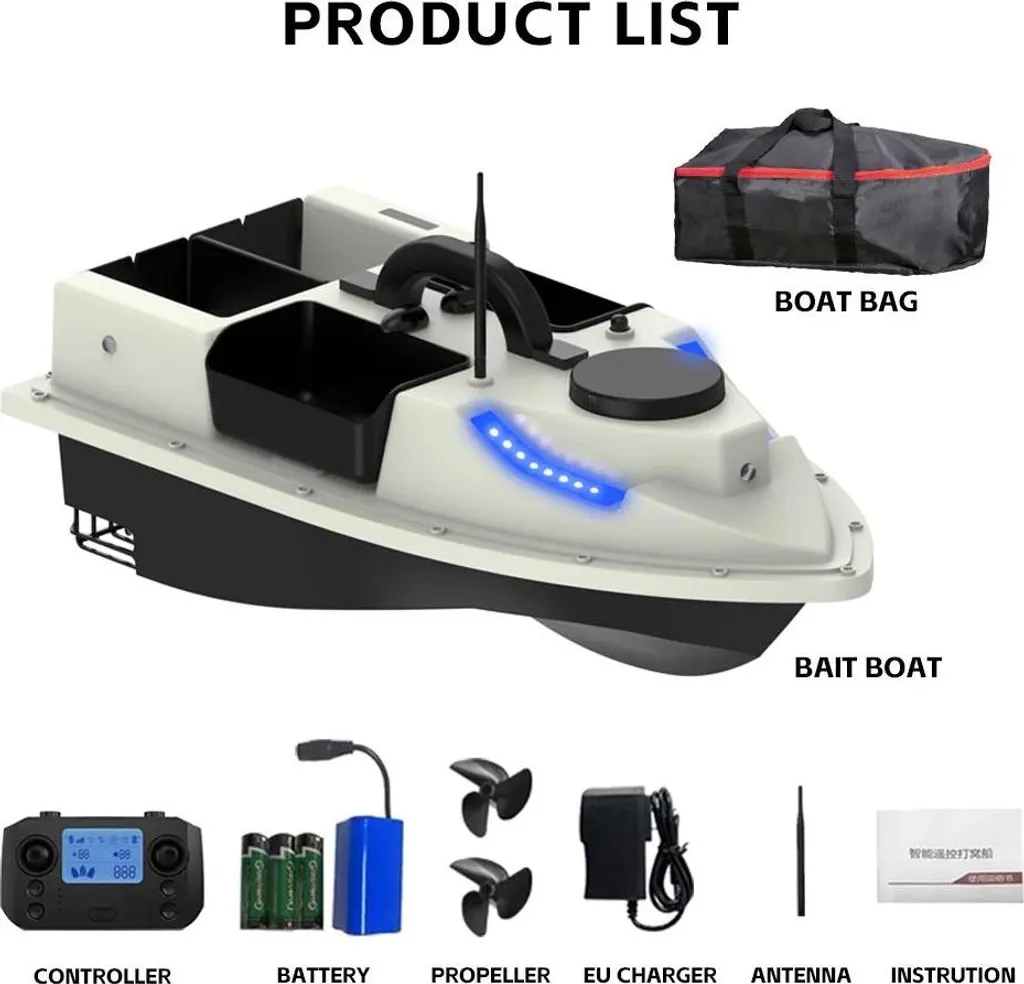 Bateau amorceur GPS contre la dérive : Portée 600m et Charge 2kg