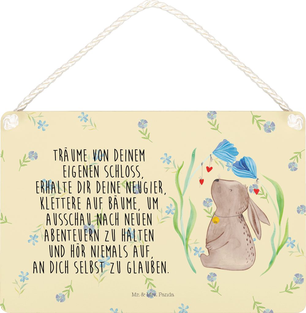 Mr. & Mrs. Panda Schild Hase Blume DIN A4 - Blumig - Geschenk, Kindergeburtstag, Träume, kleine aufmerksamkeit, Wandbild Holz, Holzschild, Kaninch...
