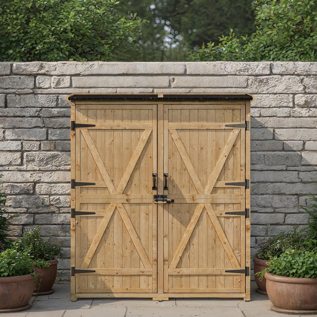 BEALIFE Gartenschrank 140x44x162 cm | 2 Türen & großes Produktbild 