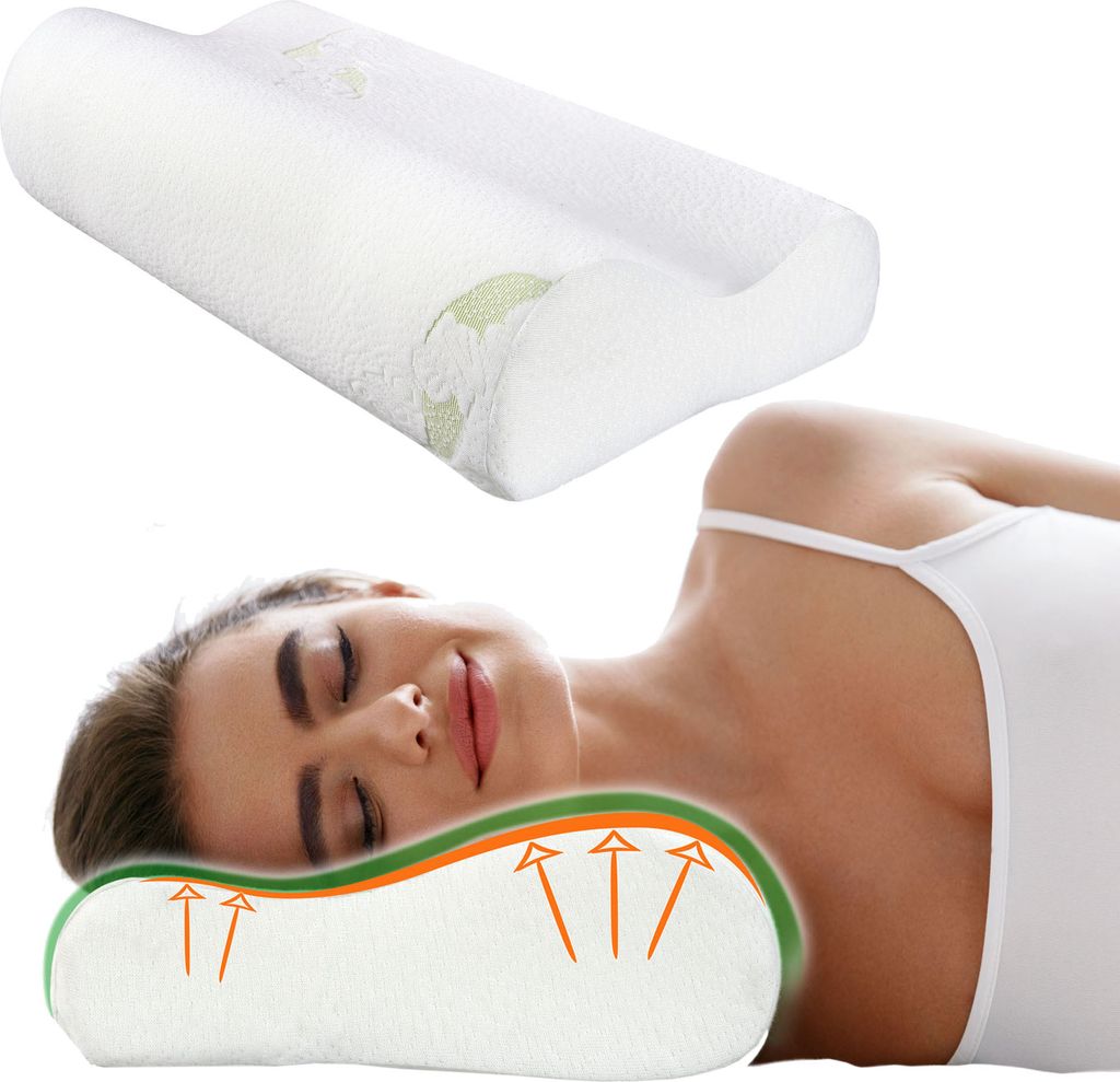 Orthopädisches Nackenstützkissen 50X30 Für Das Schlafen Auf Der Bauchseite Visco Kopfkissen Nackenkissen Aloe