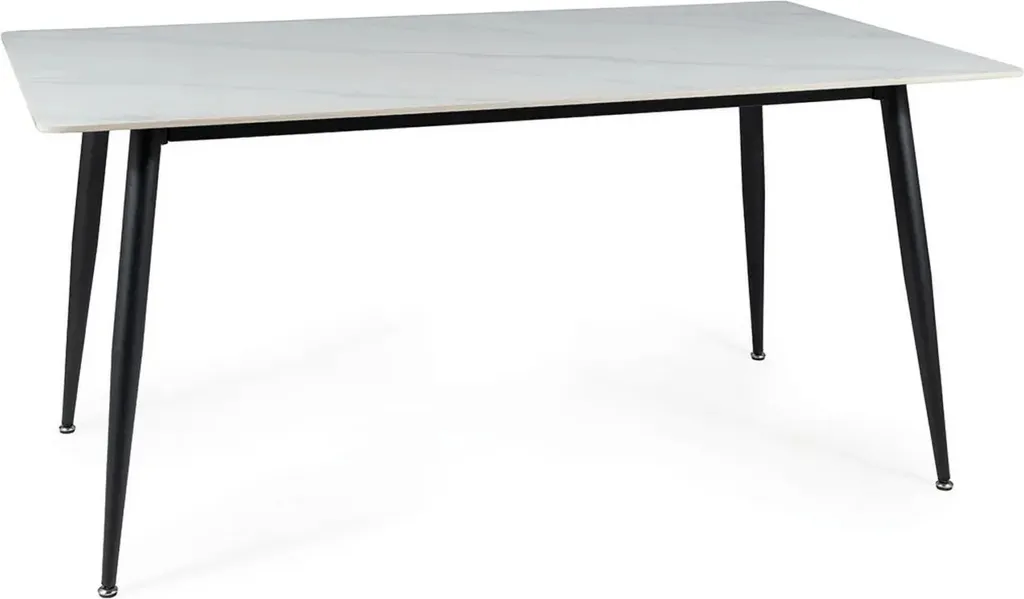 Tavolo JUSEF 160x90 Minimalista | Bianco e Nero per Sala da Pranzo Chic