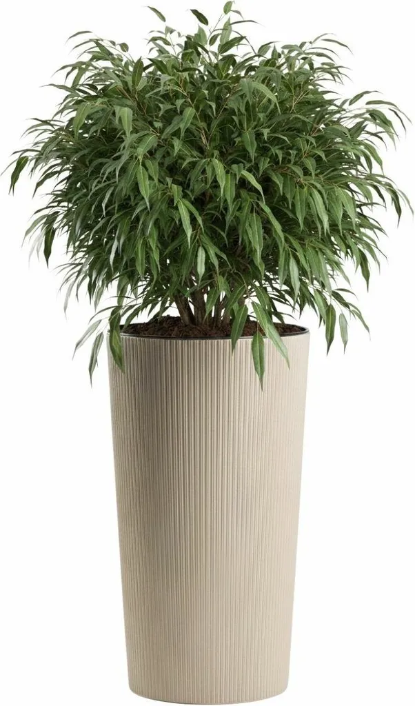 Bac à fleurs beige 57 cm - Grand cache-pot rectangulaire HowHomely