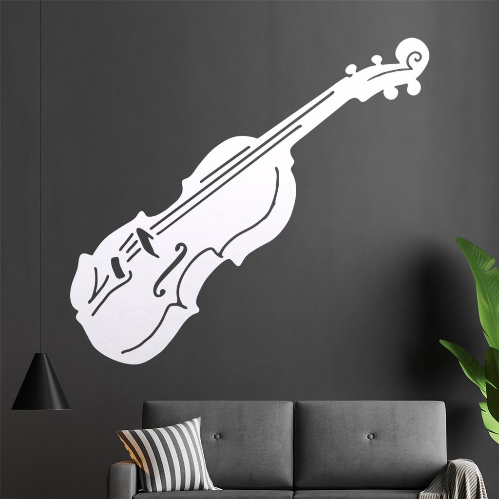 KIWISTAR Geige - Instrument Steichen Klassik Wandtattoo in 6 Größen - Wandaufkleber Wall Sticker - Dekoration, Küche, Wohnzimmer, Schlafzimmer, ...