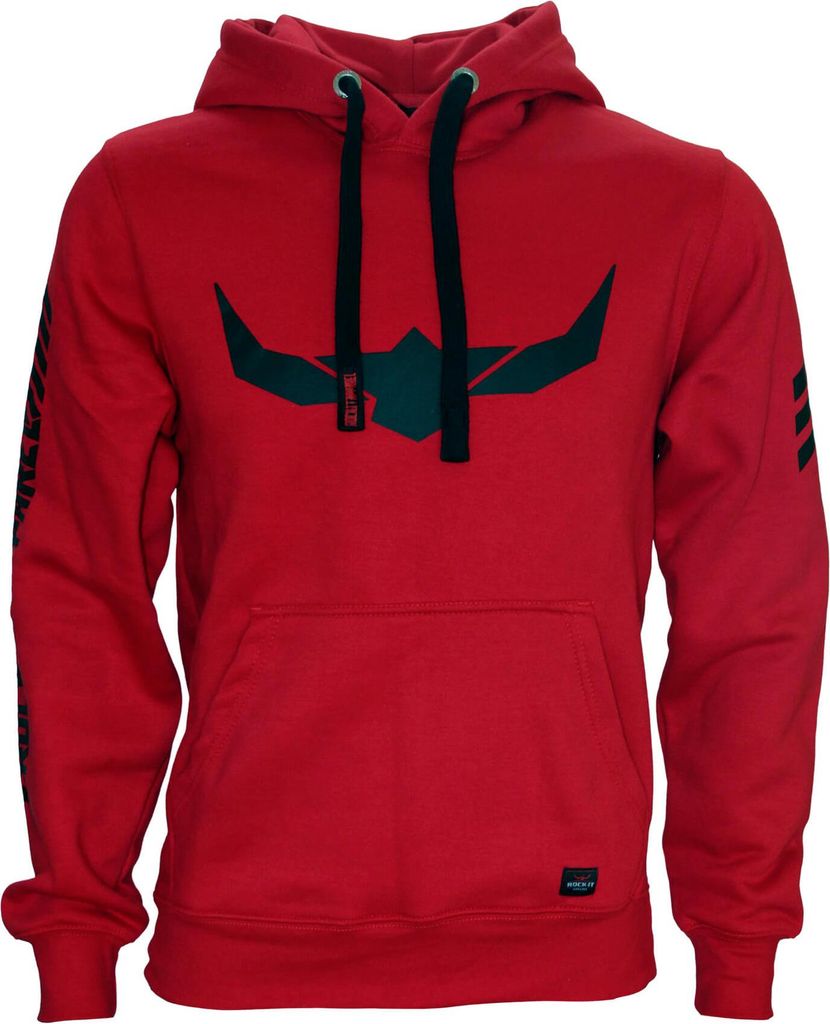 ROCK-IT Apparel Herren Kapuzenpullover, weicher premium Stoff. Größen S-5XL Rot XXL