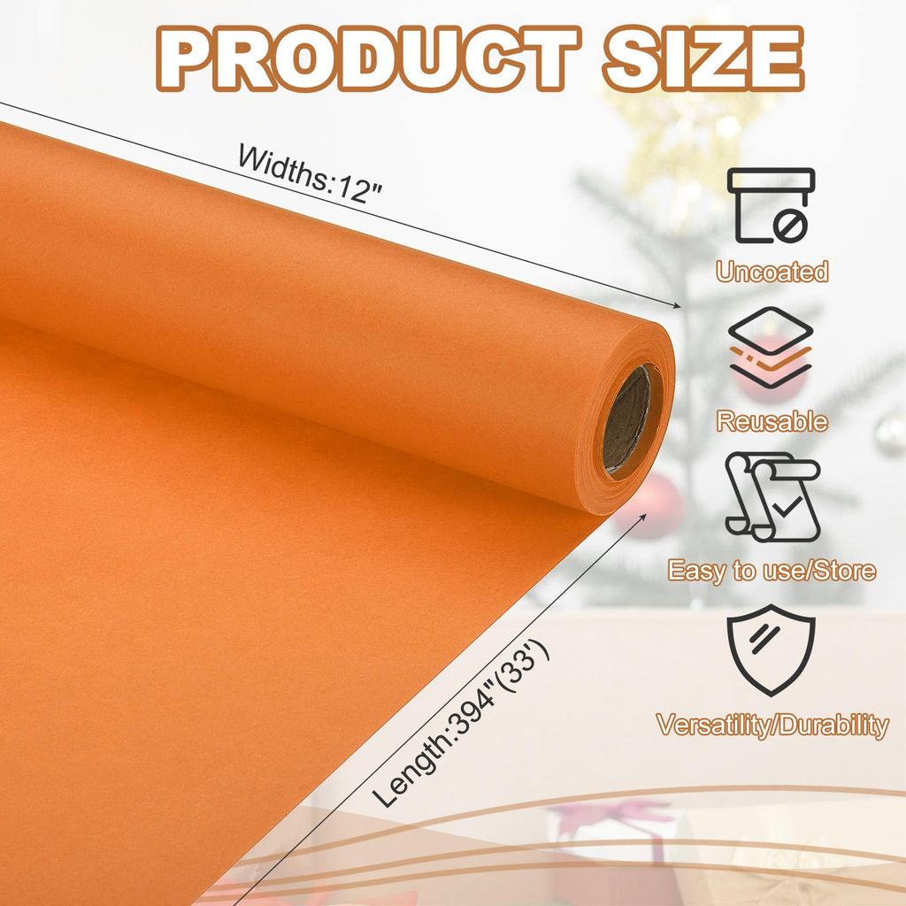 Geschenkpapier, 29.6cm x 10m 70 GSM Geschenkpapier Rolle Geschenkpapier Einfarbig Packpapier Wrapping Paper fš¹r Poster Pinnwand Geschenkverpacku...