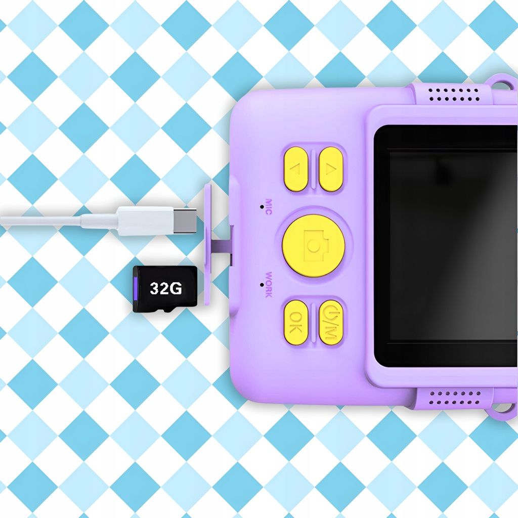 Digitální Instantní Fotoaparát Pro Děti S Tiskárnou + 32Gb Obrázek produktu 7
