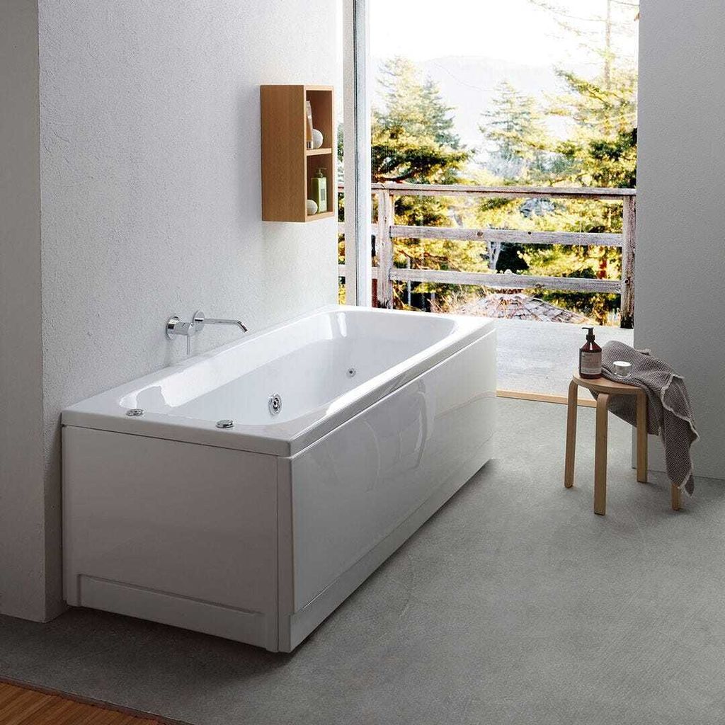 Elegante Whirlpool Badewanne, weiße Ausführung und rechteckige Form | Ester
