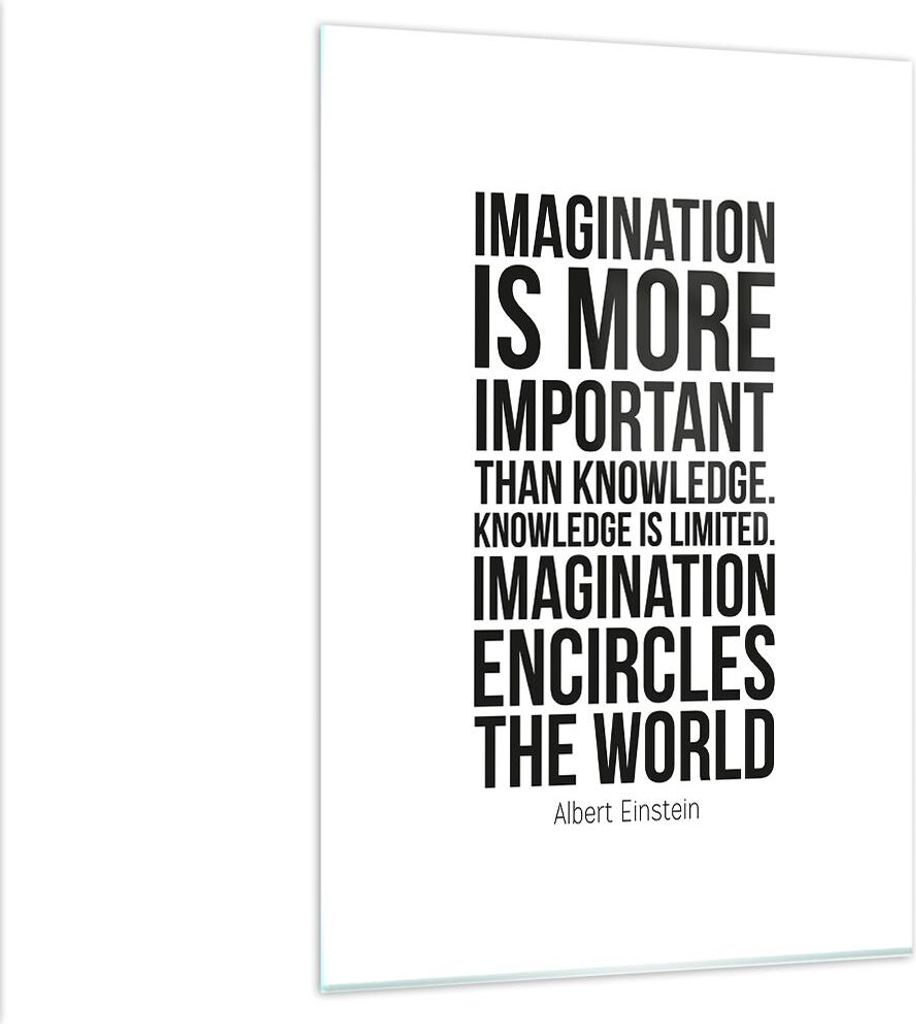 Bilder auf glas - Einteilig - Einstein Maxim Imagination - 80x120cm - Glasbilder - Wandbilder - Bilder - Wanddekoration aus Glas - Glas Bilder - Wa...