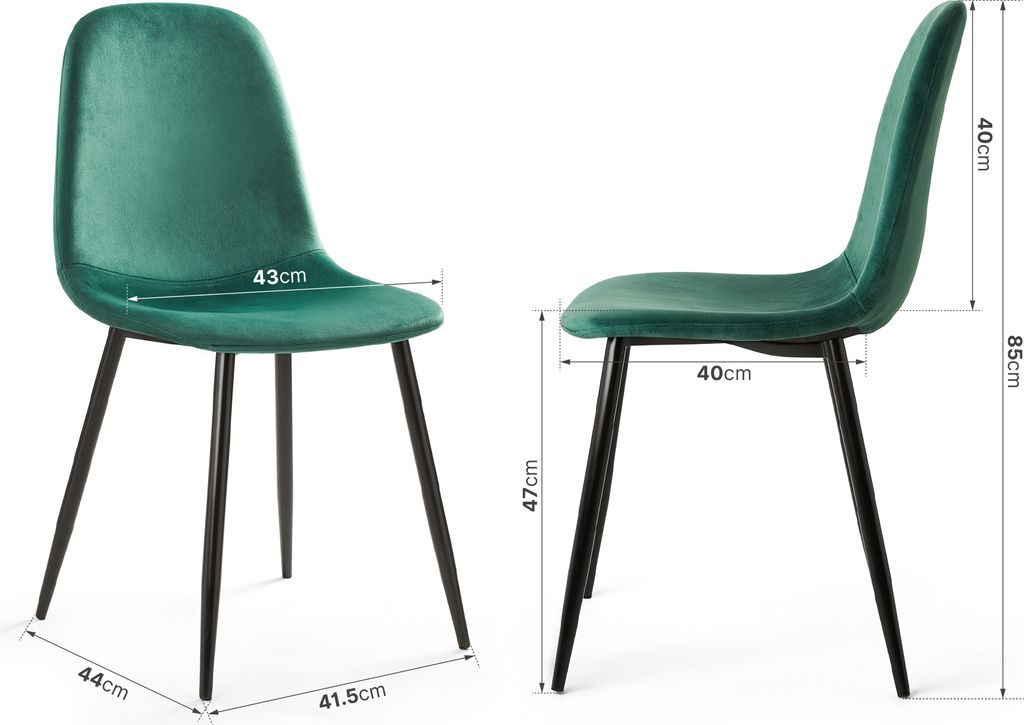 Mondeer 4er Set Esszimmerstühle Samt Polsterstuhl mit Produktbild 8