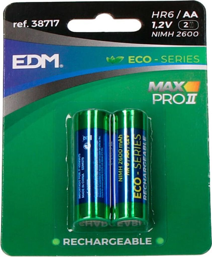 EDM 38717 Max Pro II Eco-Series 2600 mAh 1,2 V 1,2V AA-Akkus (2 Stück)