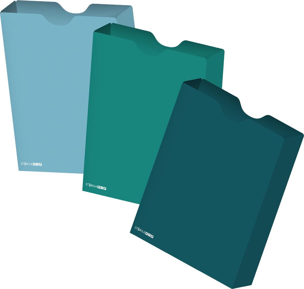 itenga Heftbox DIN A4 Hochformat aus PP petrol türkis nordicblue - 3er Set