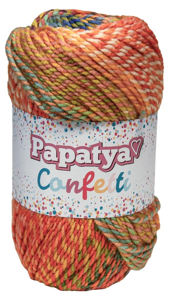 Papatya Confetti Farbverlaufsgarn 100g Strickgarn Häkelgarn Winterwolle