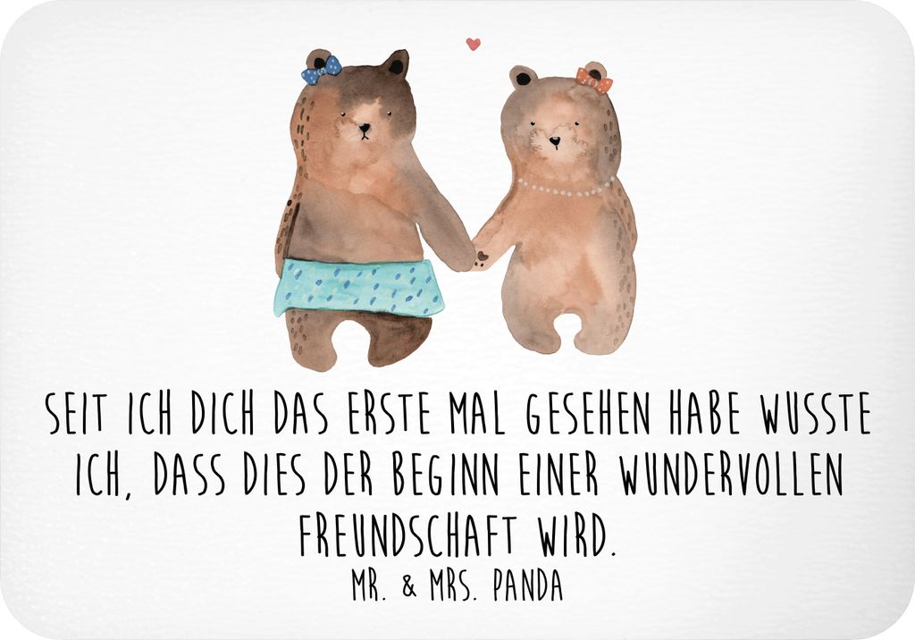 Mr. & Mrs. Panda magnet Neue Freunde finden - Weiß - Geschenk, Pinnwandmagnet, holzmagnet, Zuversicht, wertvolle Freundschaften, seit ich dich das...