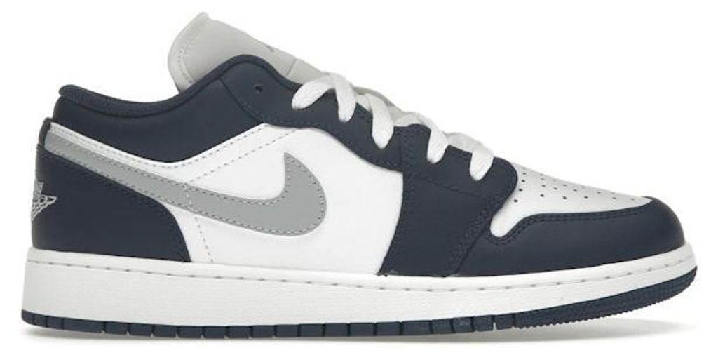 Jordan 1 Low Midnight Navy Wolf Grey (GS) - EU 38.5 Produktbild 