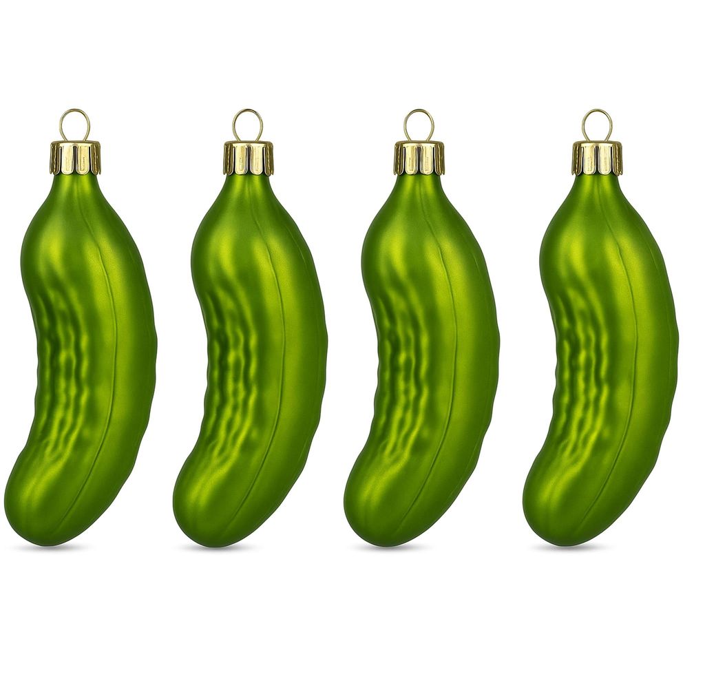 4 Weihnachtskugeln Christbaumkugeln Christbaumschmuck Weihnachtsgurke Gurke