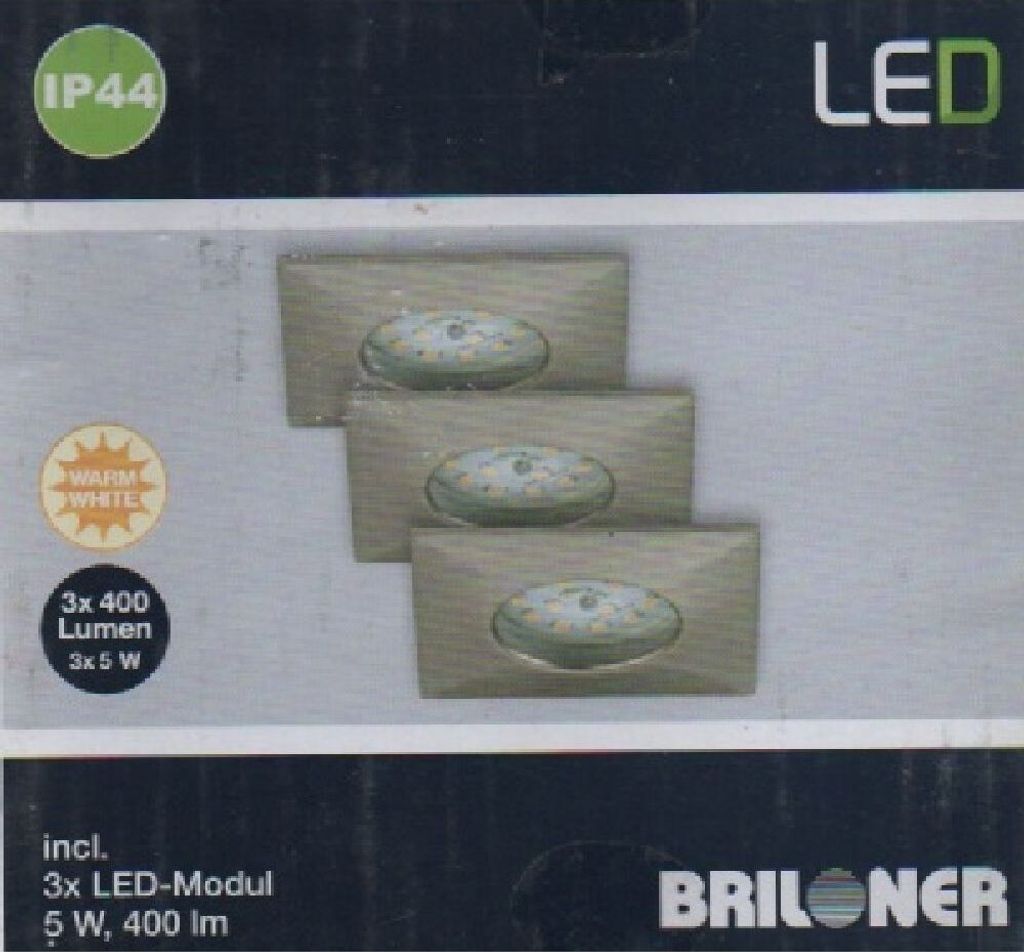 Briloner LED Spots (7205-032) IP44 3x 5W 400lm warmweiß Produktbild 