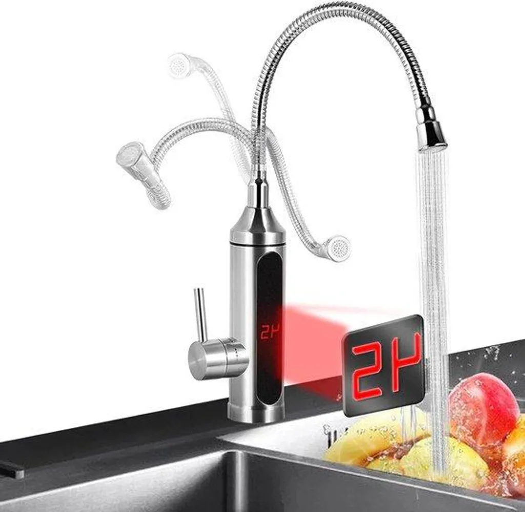 Robinet mitigeur électrique eau chaude et froide instantanée pour évier