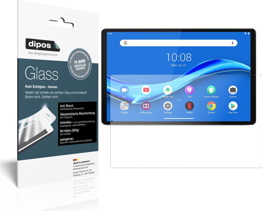 Schutzfolie für Lenovo Tab M10 FHD Plus Folie Anti-Shock matt Displayschutz