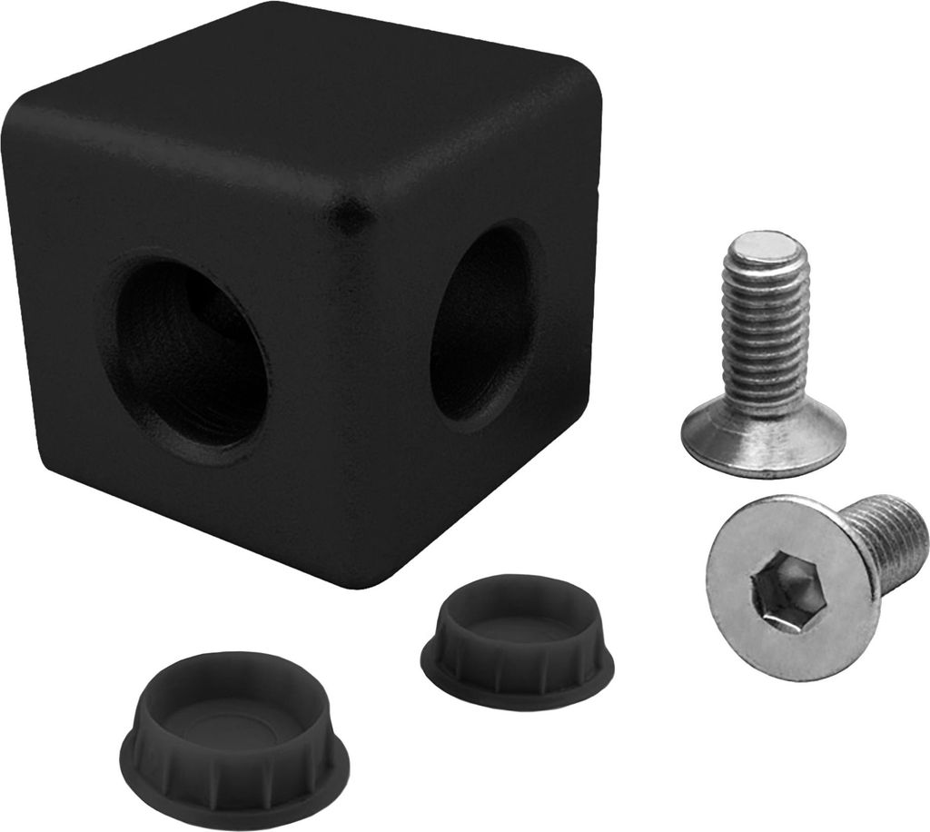 KLAK 40 - 2-Wege Würfelverbinder Eck-Verbinder Aluprofil 40x40 schwarz 1 Stück