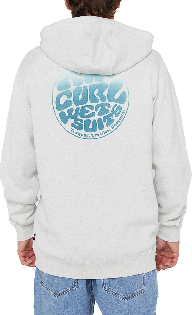 RIP CURL Hoodie Wettie Passage Icon Zip Thru grey marle M