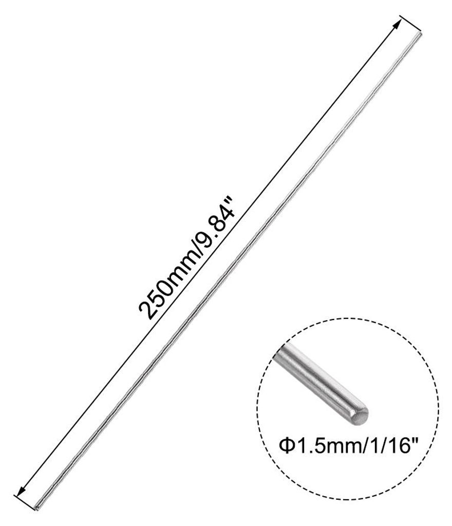 10 Stš¹ck 304 Metallstangen Garten, 1.5mm x 250mm Metallst?be fš¹r DIY Handwerk, Motorrad, Deko, Garten