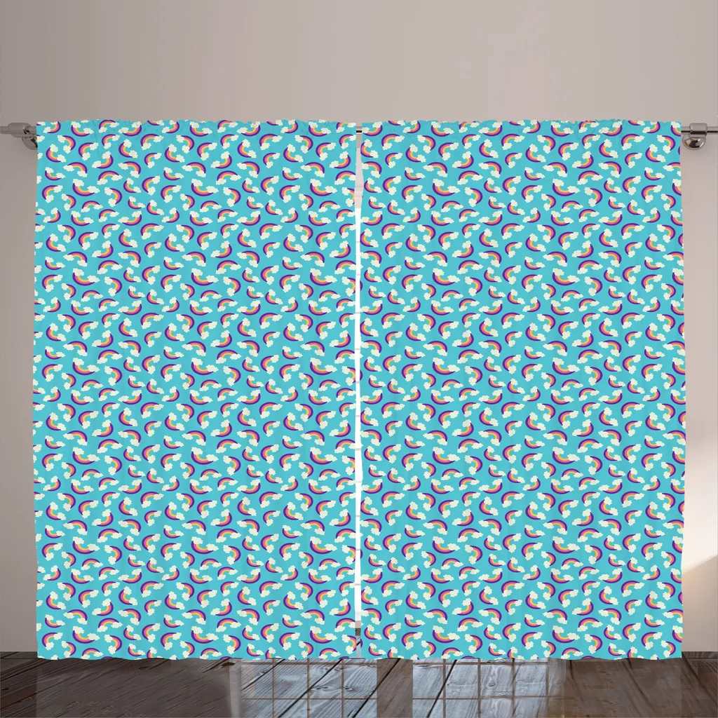 Rideau pour Salon et Chambre Décoration Pop Art Arc-en-Ciel 280x225cm